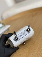 chanel ap3020 clutch with chain lambskip gold tone metal white with black 007 luxibags.ru .jpg