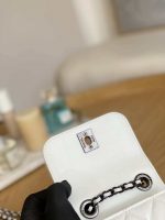 chanel ap3020 clutch with chain lambskip gold tone metal white with black 008 luxibags.ru .jpg