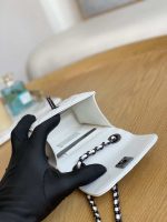 chanel ap3020 clutch with chain lambskip gold tone metal white with black 009 luxibags.ru .jpg