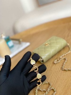 chanel ap3036 clutch with chain lambskin green 005 luxibags.ru .jpg