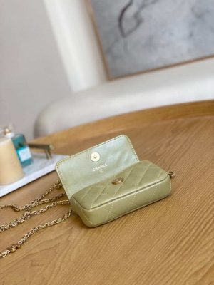 chanel ap3036 clutch with chain lambskin green 008 luxibags.ru .jpg