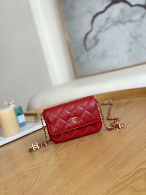 chanel ap3036 clutch with chain lambskin red 001 luxibags.ru .jpg