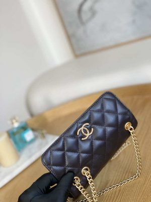 chanel ap3047 flap phone holder with chain dark brown lambskin gold tone metal 003 luxibags.ru .jpg