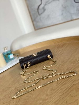 chanel ap3047 flap phone holder with chain dark brown lambskin gold tone metal 004 luxibags.ru .jpg
