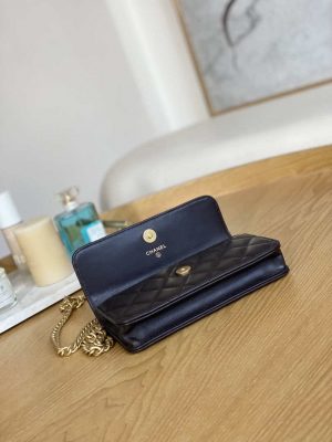 chanel ap3047 flap phone holder with chain dark brown lambskin gold tone metal 007 luxibags.ru .jpg