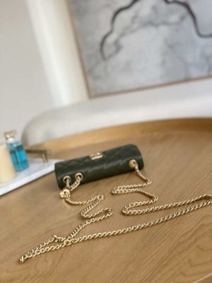 chanel ap3047 flap phone holder with chain green lambskin gold tone metal 008 luxibags.ru .jpg