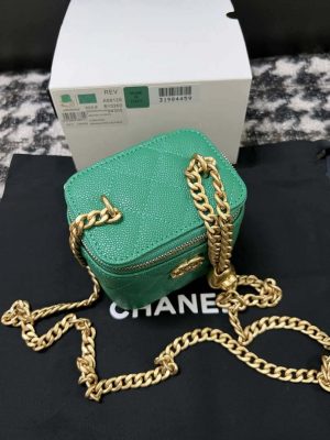 chanel ap3203 clutch with chain grained calfskin green 002 luxibags.ru .jpg