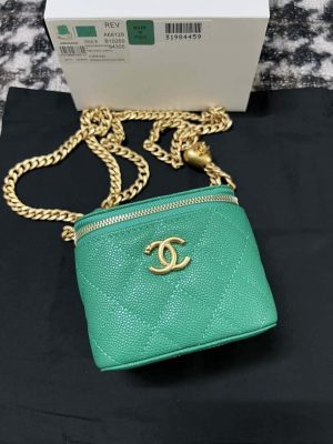 chanel ap3203 clutch with chain grained calfskin green 005 luxibags.ru .jpg
