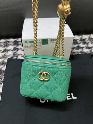 chanel ap3203 clutch with chain grained calfskin green 008 luxibags.ru .jpg