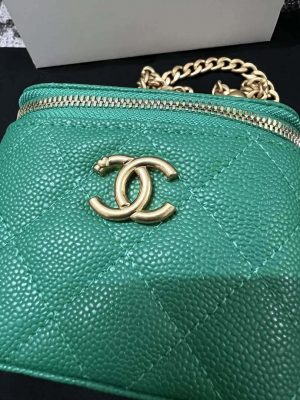 chanel ap3203 clutch with chain grained calfskin green 009 luxibags.ru .jpg