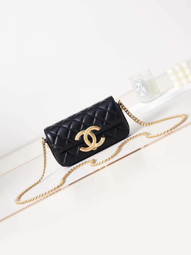 chanel ap3207 phone holder with chain shiny lambskin gold tone metalblack 001 luxibags.ru .jpg