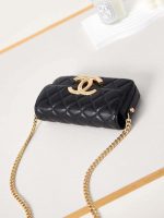 chanel ap3207 phone holder with chain shiny lambskin gold tone metalblack 006 luxibags.ru .jpg