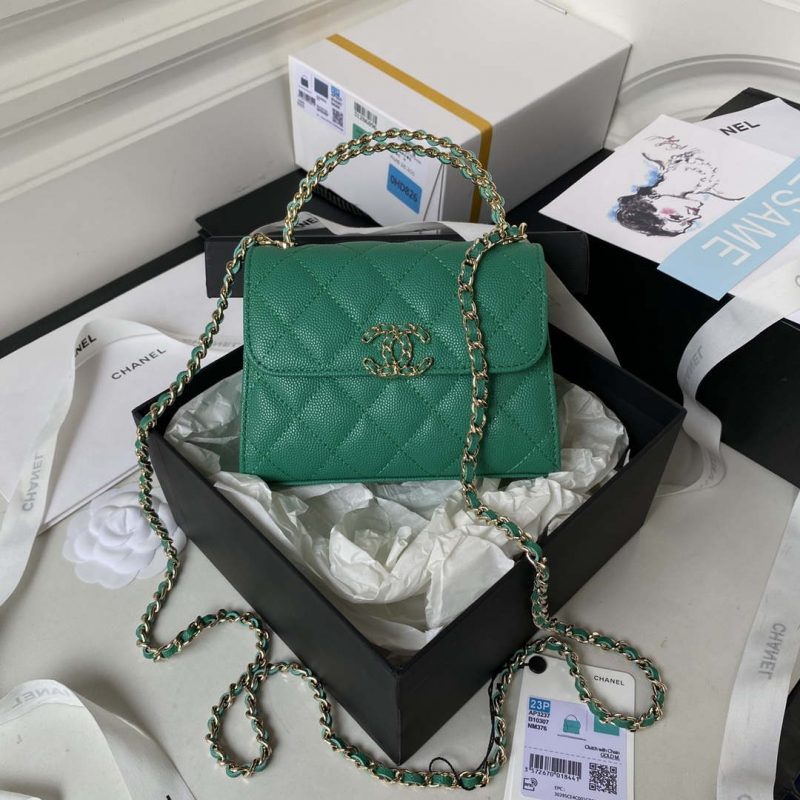 chanel ap3237 clutch with chain grained shiny calfskin gold with handle bag green 001 luxibags.ru .jpg