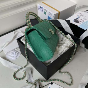 chanel ap3237 clutch with chain grained shiny calfskin gold with handle bag green 005 luxibags.ru .jpg
