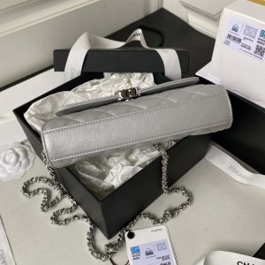 chanel ap3238 flap chain bag gray lambskin gold with handle bag 007 luxibags.ru .jpg