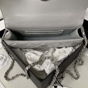 chanel ap3238 flap chain bag gray lambskin gold with handle bag 008 luxibags.ru .jpg
