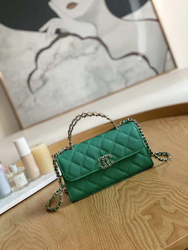 chanel ap3238 flap chain bag green calfskin gold with handle bag 001 luxibags.ru .jpg