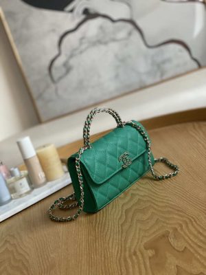 chanel ap3238 flap chain bag green calfskin gold with handle bag 003 luxibags.ru .jpg