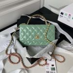 chanel ap3240 flap bag with top handle lambskin gold tone metal green 001 luxibags.ru .jpg