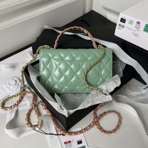 chanel ap3240 flap bag with top handle lambskin gold tone metal green 002 luxibags.ru .jpg