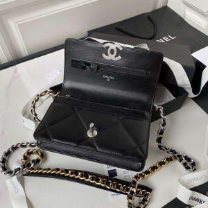 chanel ap3267 19 wallet on chain woc shiny lambskin black 006 luxibags.ru .jpg