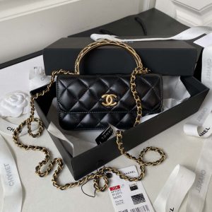 chanel ap3385 woc flap phone holder with chain lambskin black gold 001 luxibags.ru .jpg