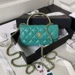 chanel ap3385 woc flap phone holder with chain lambskin green gold 001 luxibags.ru .jpg