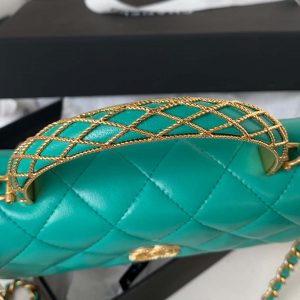 chanel ap3385 woc flap phone holder with chain lambskin green gold 004 luxibags.ru .jpg