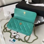 chanel ap3385 woc flap phone holder with chain lambskin green gold 008 luxibags.ru .jpg