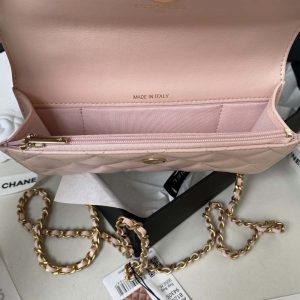chanel ap3385 woc flap phone holder with chain lambskin pink gold 008 luxibags.ru .jpg