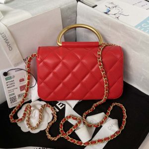 chanel ap3484 clutch with chain shiny lambskin gold tone metal red 002 luxibags.ru .jpg