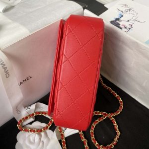 chanel ap3484 clutch with chain shiny lambskin gold tone metal red 006 luxibags.ru .jpg
