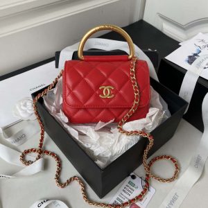 chanel ap3485 clutch with chain shiny lambskin gold tone metal red 001 luxibags.ru .jpg