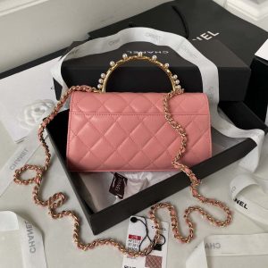 chanel ap3512 flap phone holder with chain lambskin imitation pearls enamel gold pink 002 luxibags.ru .jpg