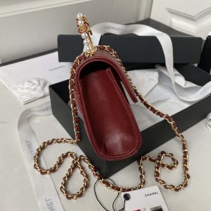 chanel ap3512 flap phone holder with chain lambskin imitation pearls enamel gold wine red 006 luxibags.ru .jpg