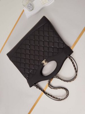 chanel as1010 31 larage shopping bag shiny lambskin dark brown 006 luxibags.ru .jpg