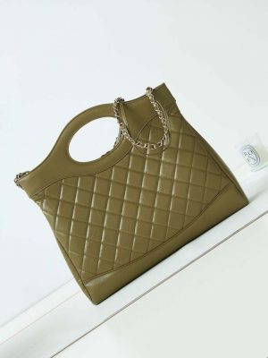 chanel as1010 31 larage shopping bag shiny lambskin green 005 luxibags.ru .jpg