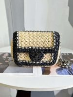 chanel as1115 small flap bag raffia 18cm beige black 001 luxibags.ru .jpg