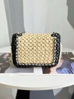 chanel as1115 small flap bag raffia 18cm beige black 003 luxibags.ru .jpg