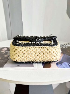 chanel as1115 small flap bag raffia 18cm beige black 004 luxibags.ru .jpg