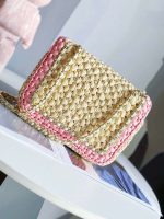 chanel as1115 small flap bag raffia 18cm beige pink 002 luxibags.ru .jpg