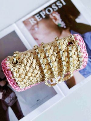 chanel as1115 small flap bag raffia 18cm beige pink 005 luxibags.ru .jpg