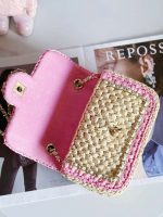 chanel as1115 small flap bag raffia 18cm beige pink 007 luxibags.ru .jpg