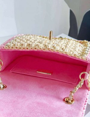chanel as1115 small flap bag raffia 18cm beige pink 008 luxibags.ru .jpg