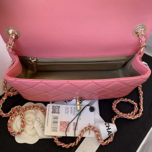 chanel as1787 mini flap bag football lambskin pink gold 007 luxibags.ru .jpg