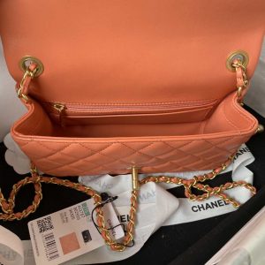 chanel as1787 mini flap bag lambskin orange gold 007 luxibags.ru .jpg