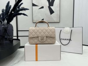 chanel as2431 mini flap apricot with brown lambskin bag with top handle gold 001 luxibags.ru .jpg