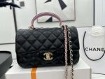 chanel as2431 mini flap black with pink lambskin bag with top handle gold 002 luxibags.ru .jpg