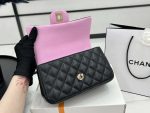 chanel as2431 mini flap black with pink lambskin bag with top handle gold 007 luxibags.ru .jpg