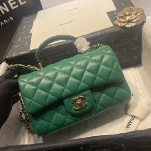 chanel as2431 mini flap lambskin bag with top handle green bright gold 006 luxibags.ru .jpg